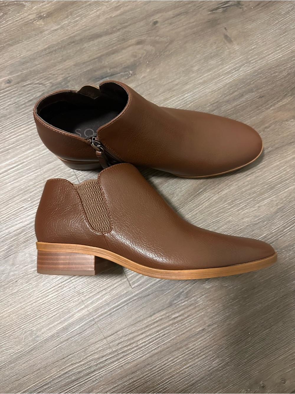 SOUL Naturalizer Brown Leather Ankle Booties size 7.5